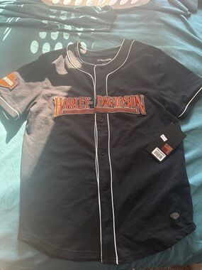 Harley-Davidson Black Jersey with Orange Logo